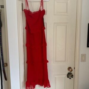 NWT Bebe Georgette dress in red